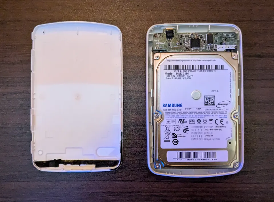 BUFFALO HD-PE320U2（~1.0TB） の実機