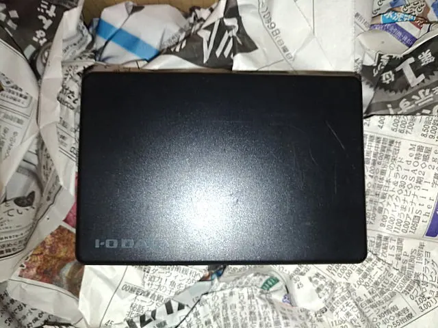 お預かりした I-O DATA HDPF-UT1.0K(1.0TB) の実機
