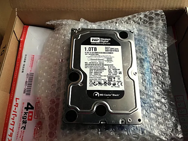 お預かりした WESTERN DIGITAL WD1001FALS(1.0TB) の実機