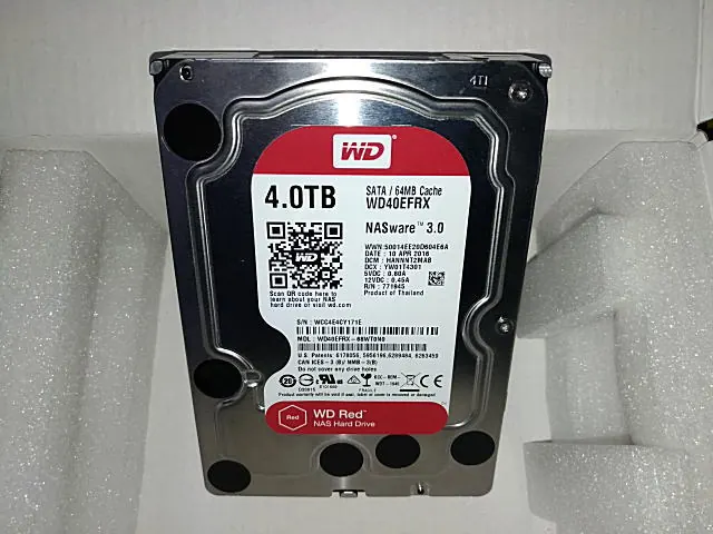 WESTERN DIGITAL WD40EFRX（4.0TB） の実機