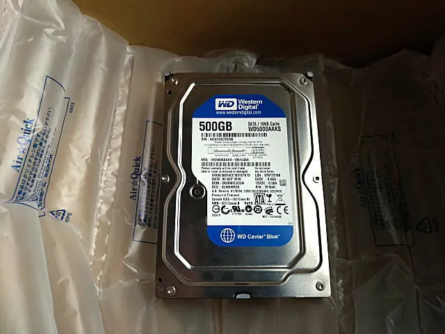 お預かりした WESTERN DIGITAL WD5000AAKS(500GB) の実機