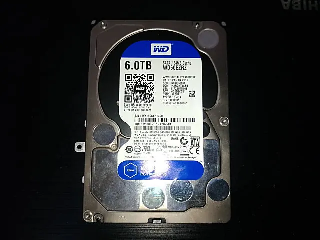 WESTERN DIGITAL WD60EZRZ（6.0TB） の実機